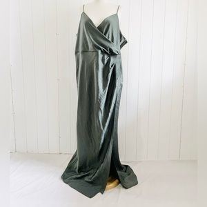 BHLDN  Anthropologie bridesmaids maxi dress women size 22W olive green